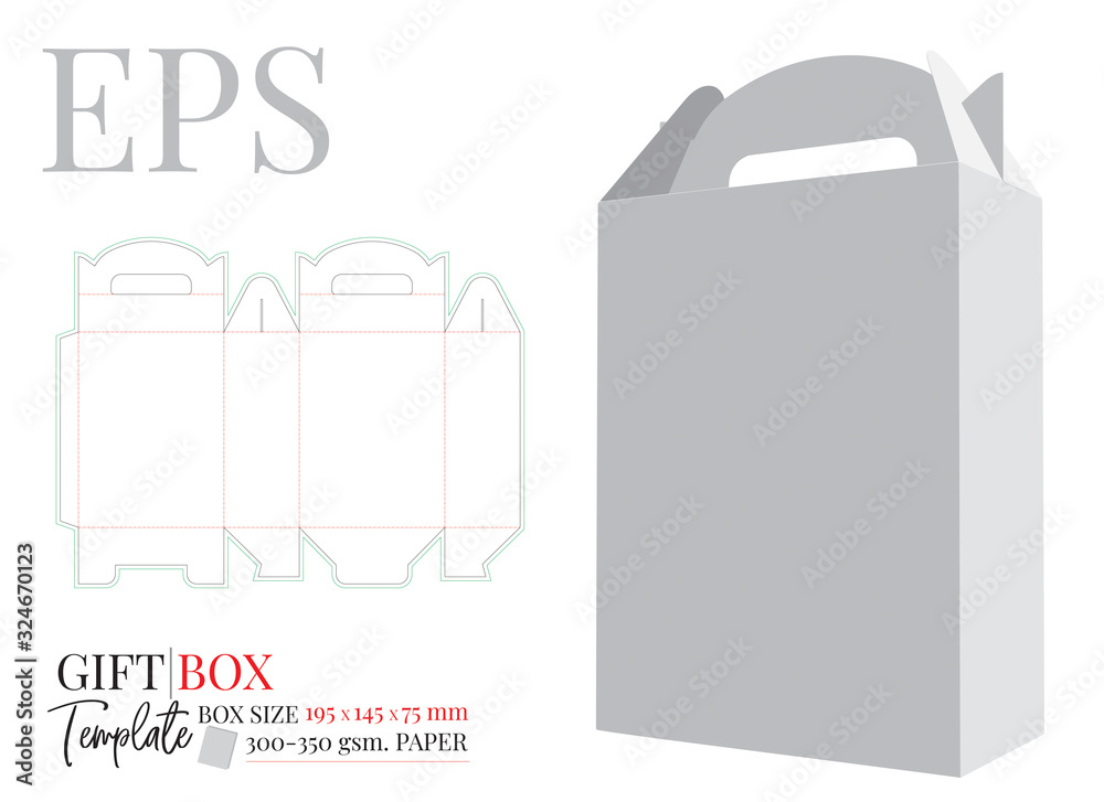 Detail Cardboard Box With Handle Template Nomer 16