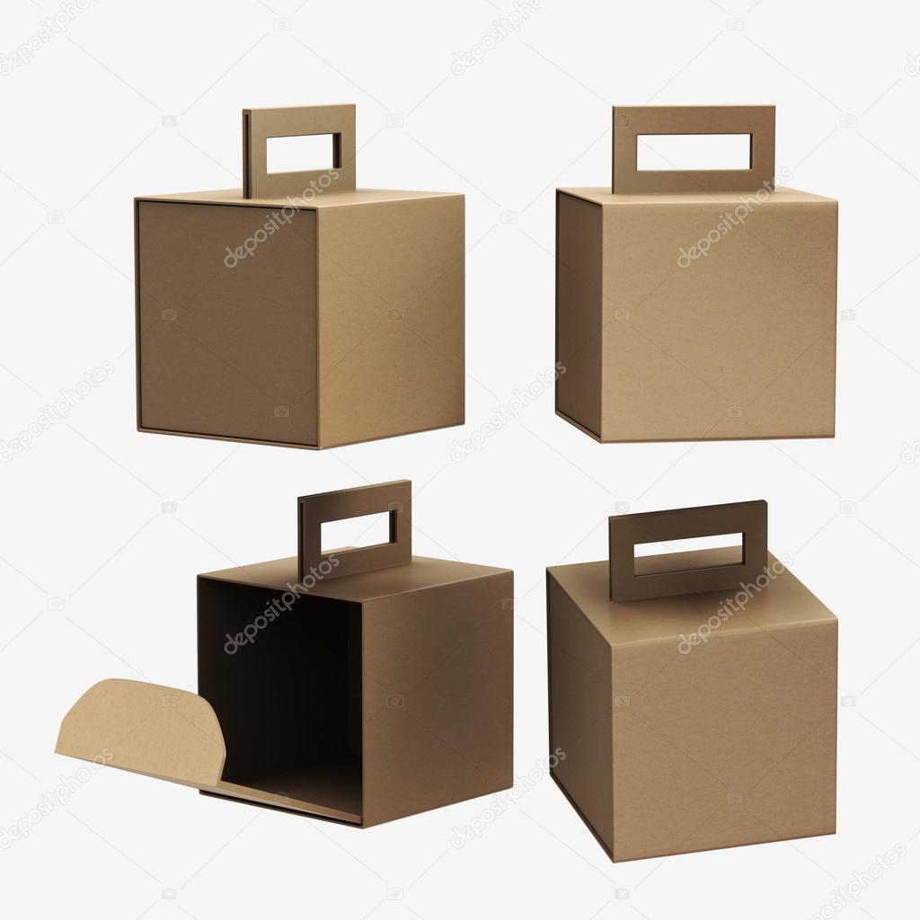 Detail Cardboard Box With Handle Template Nomer 27