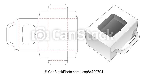 Detail Cardboard Box With Handle Template Nomer 5