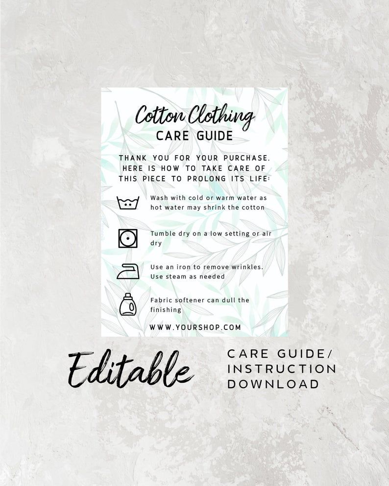 Care Instruction Template - KibrisPDR