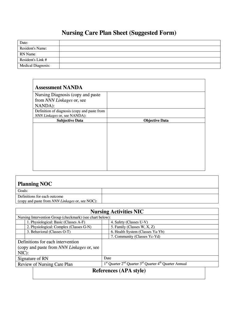 Detail Care Plan Template Nomer 38