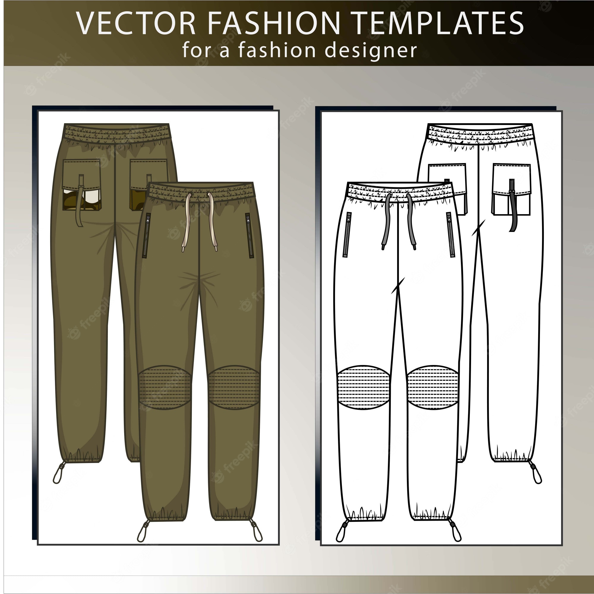 Detail Cargo Pants Template Nomer 19