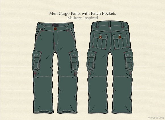 Detail Cargo Pants Template Nomer 4