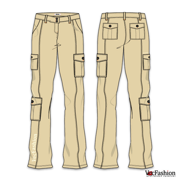 Detail Cargo Pants Template Nomer 34