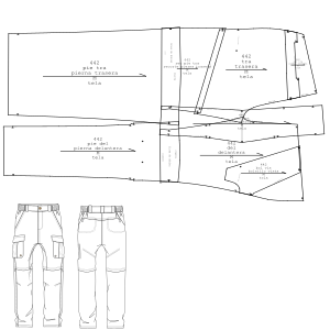 Detail Cargo Pants Template Nomer 36