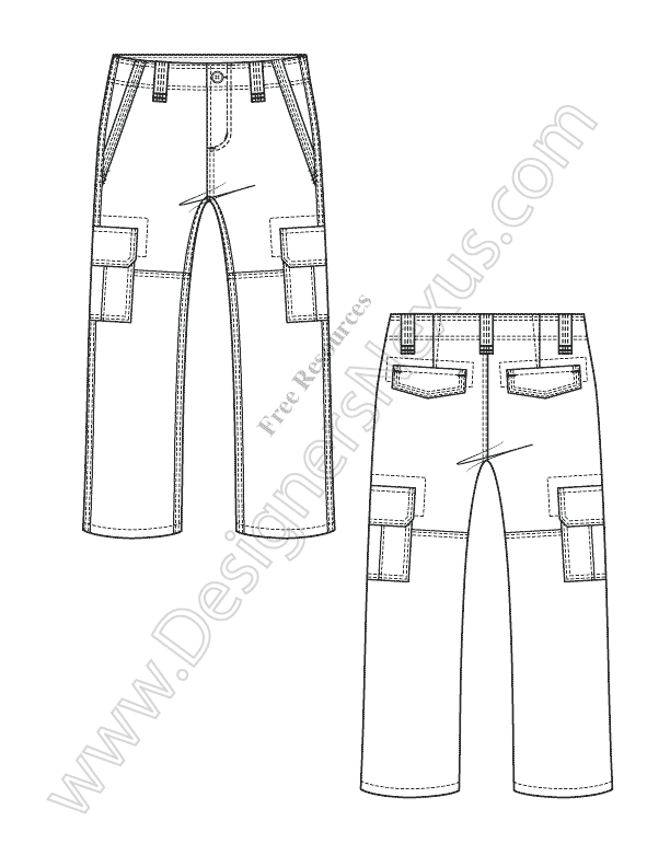 Detail Cargo Pants Template Nomer 51