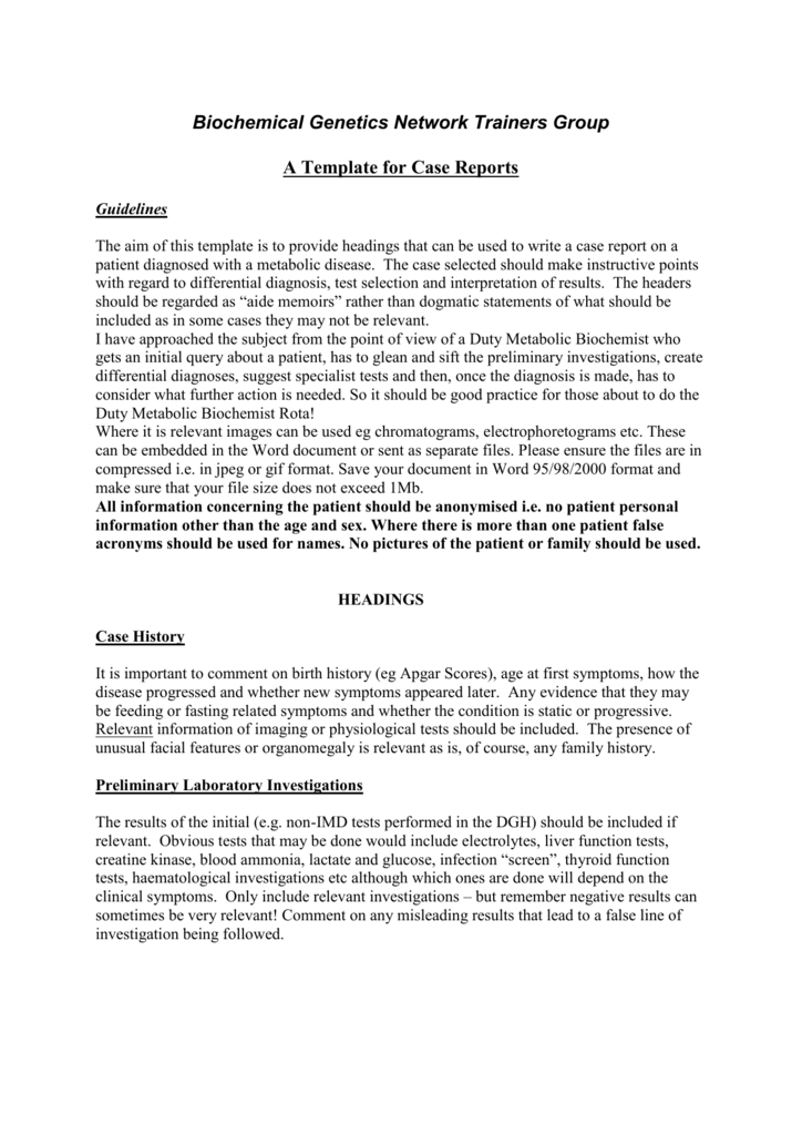 Detail Case Report Template Nomer 12