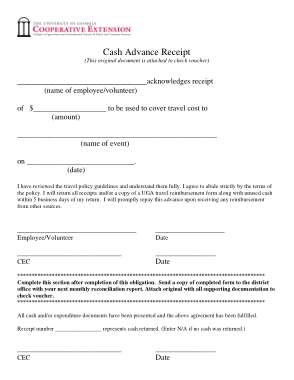 Detail Cash Advance Template Nomer 14