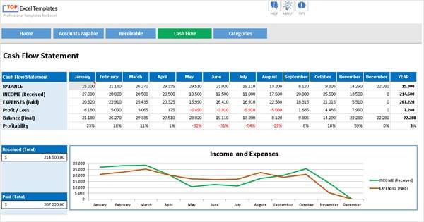 Detail Cash Flow Template Nomer 12