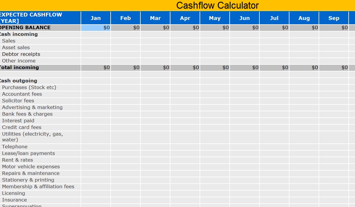 Detail Cash Flow Template Nomer 32