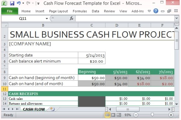 Detail Cash Flow Template Excel Free Download Nomer 12