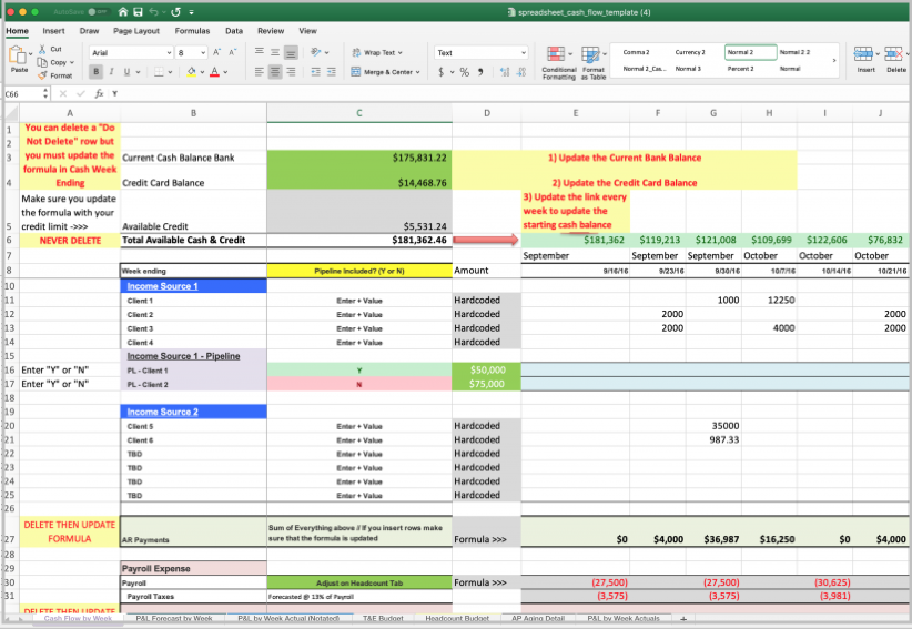 Detail Cash Flow Template Excel Free Download Nomer 17