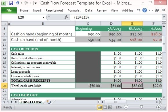 Download Cash Flow Template Excel Free Download Nomer 44