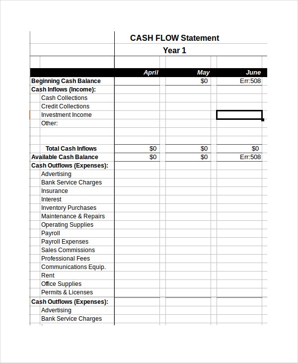 Detail Cash Flow Template Excel Free Download Nomer 49