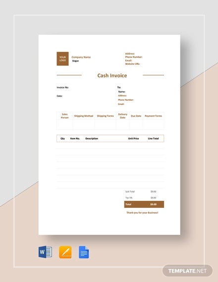 Detail Cash Invoice Template Nomer 15