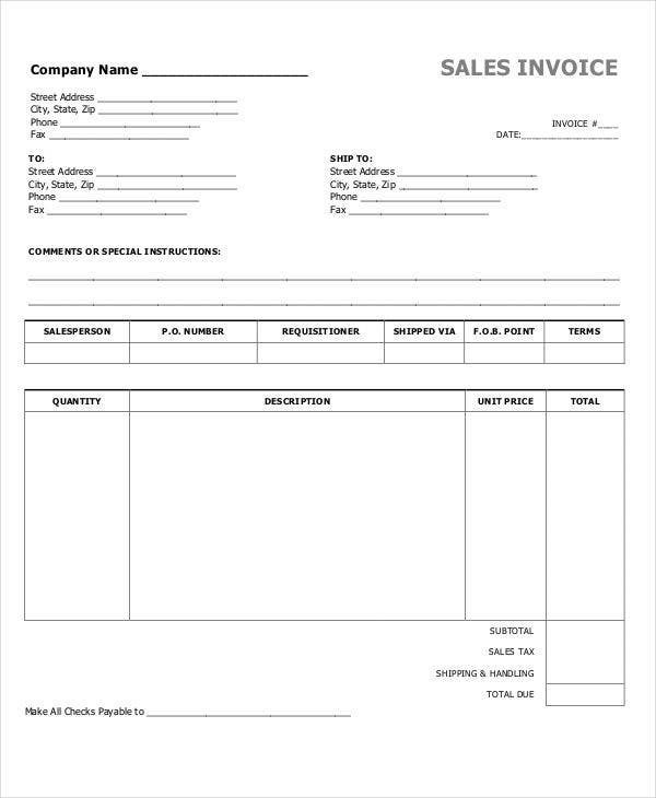 Detail Cash Invoice Template Nomer 3