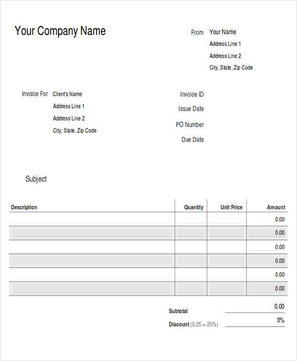 Detail Cash Invoice Template Nomer 5