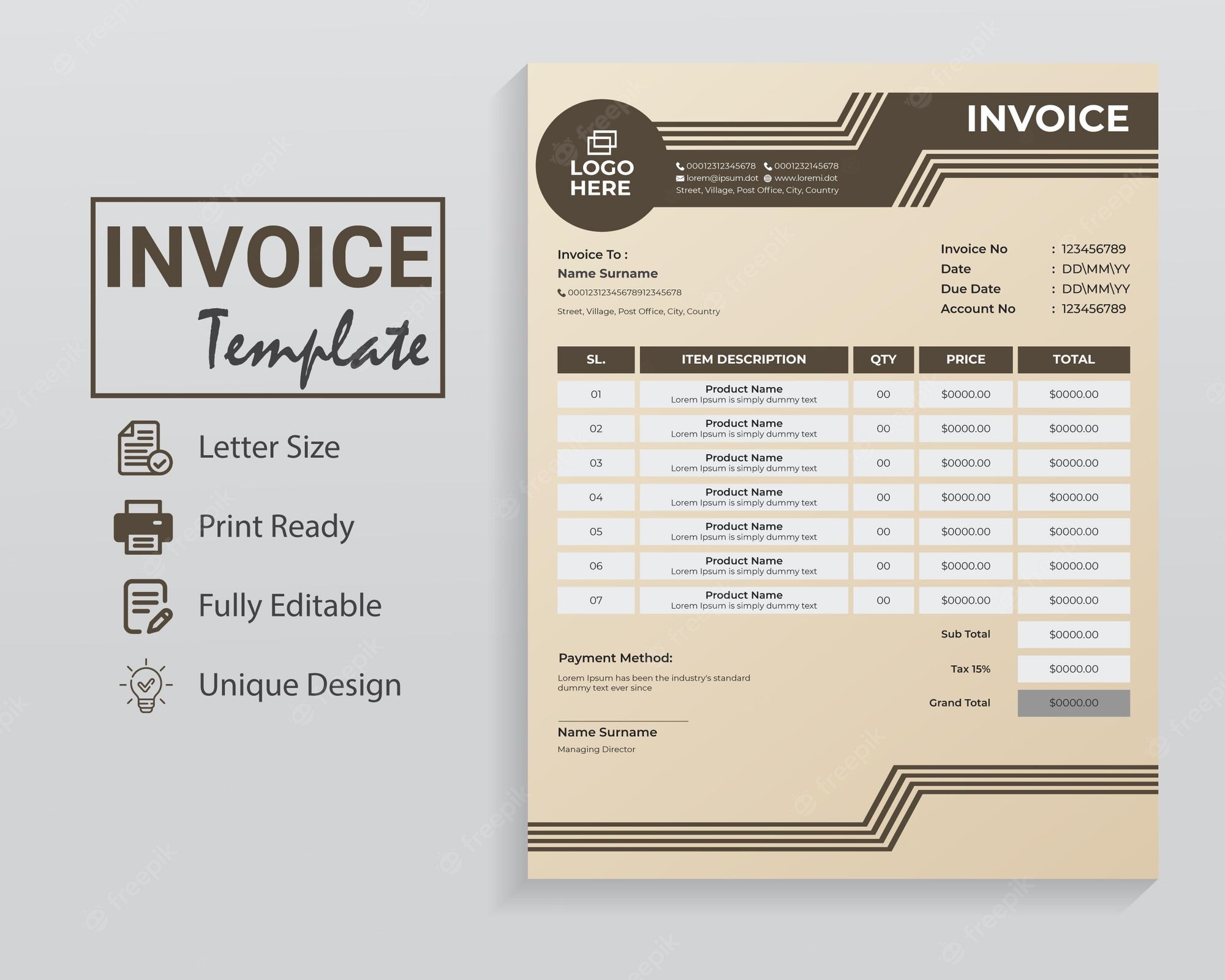 Detail Cash Invoice Template Nomer 50