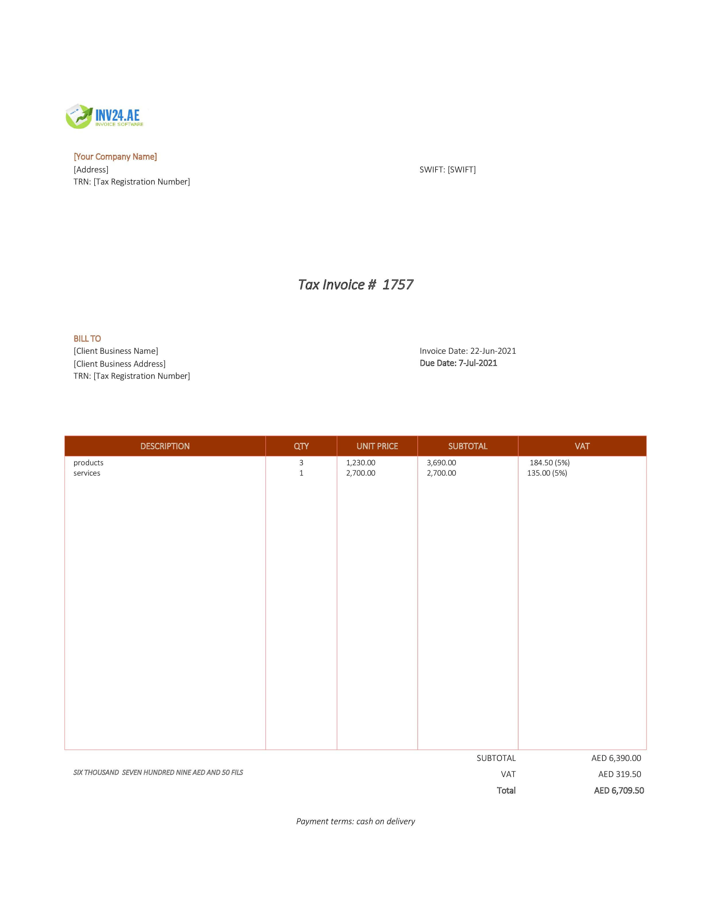 Detail Cash Invoice Template Nomer 51