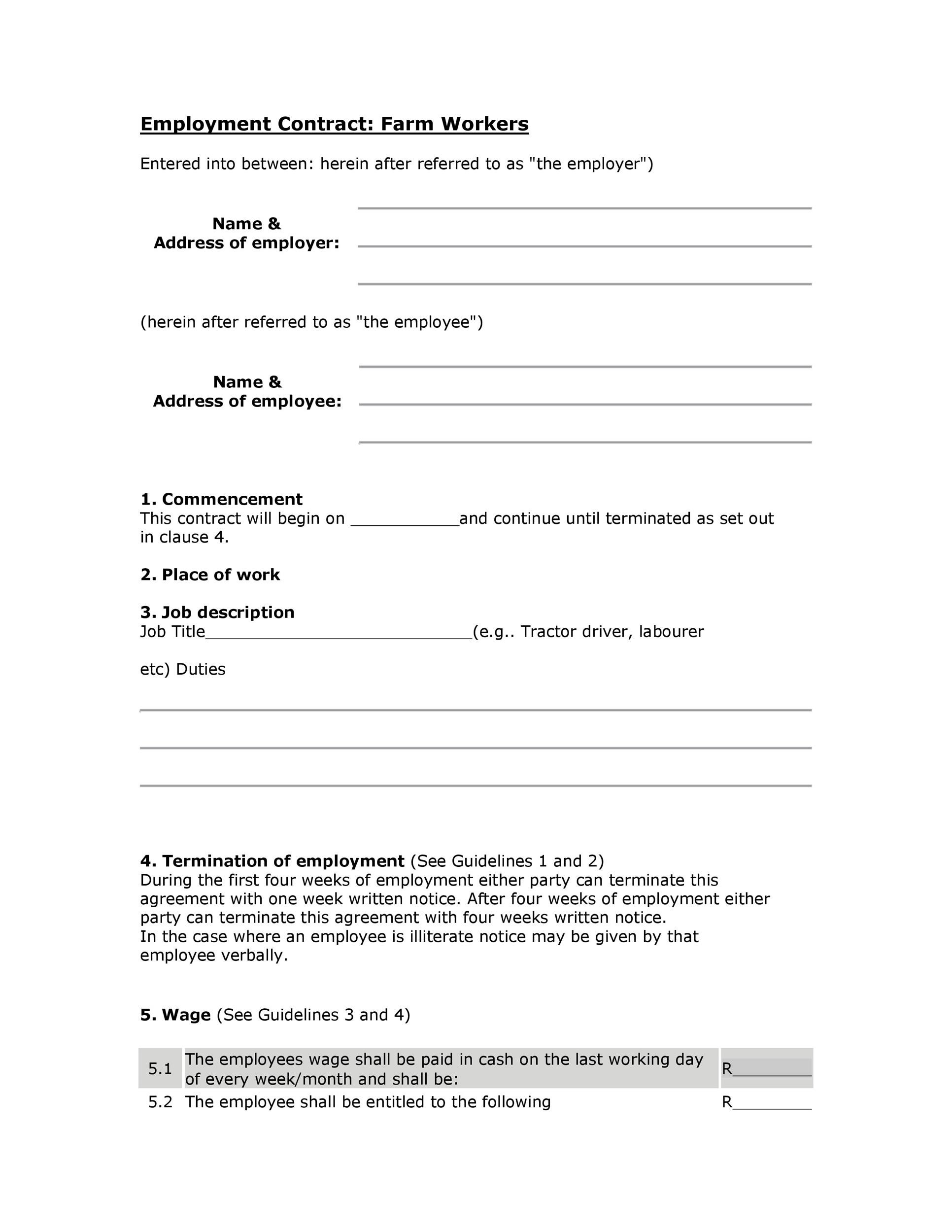 Detail Casual Employment Contract Template Nomer 40