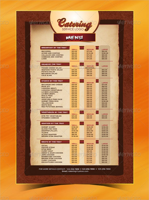 Detail Catering Menu Template Nomer 5