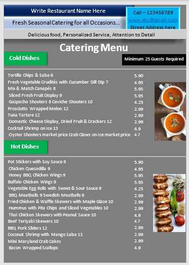 Detail Catering Menu Template Nomer 47