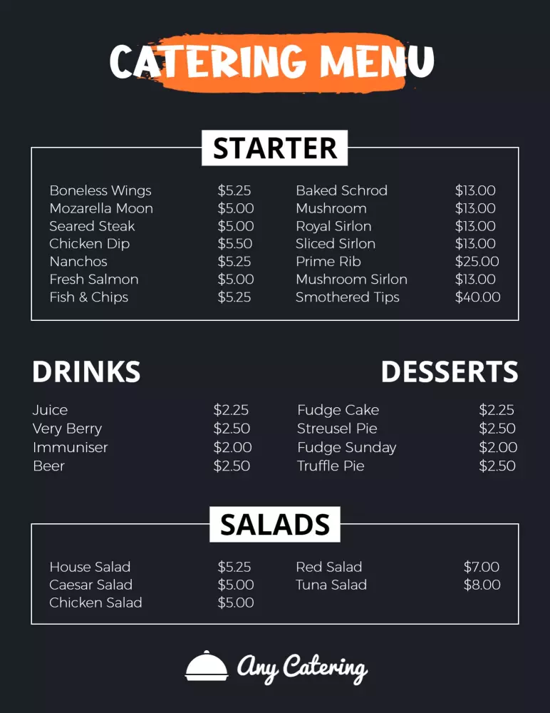 Detail Catering Menu Template Nomer 8