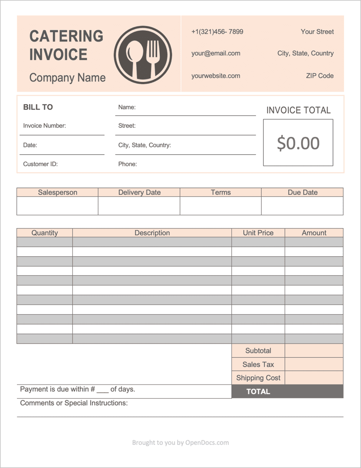 Catering Template Excel - KibrisPDR