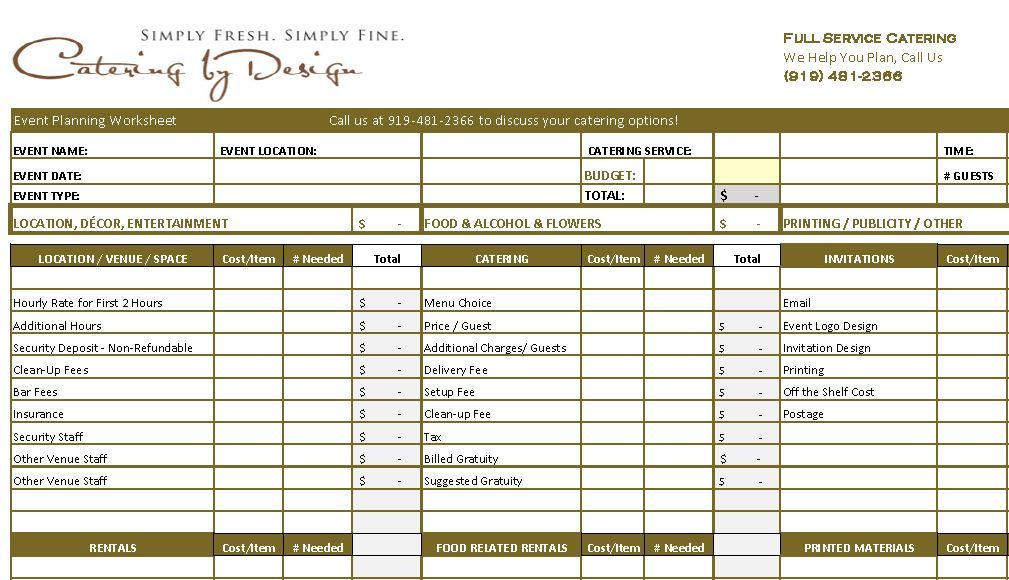 Detail Catering Template Excel Nomer 2