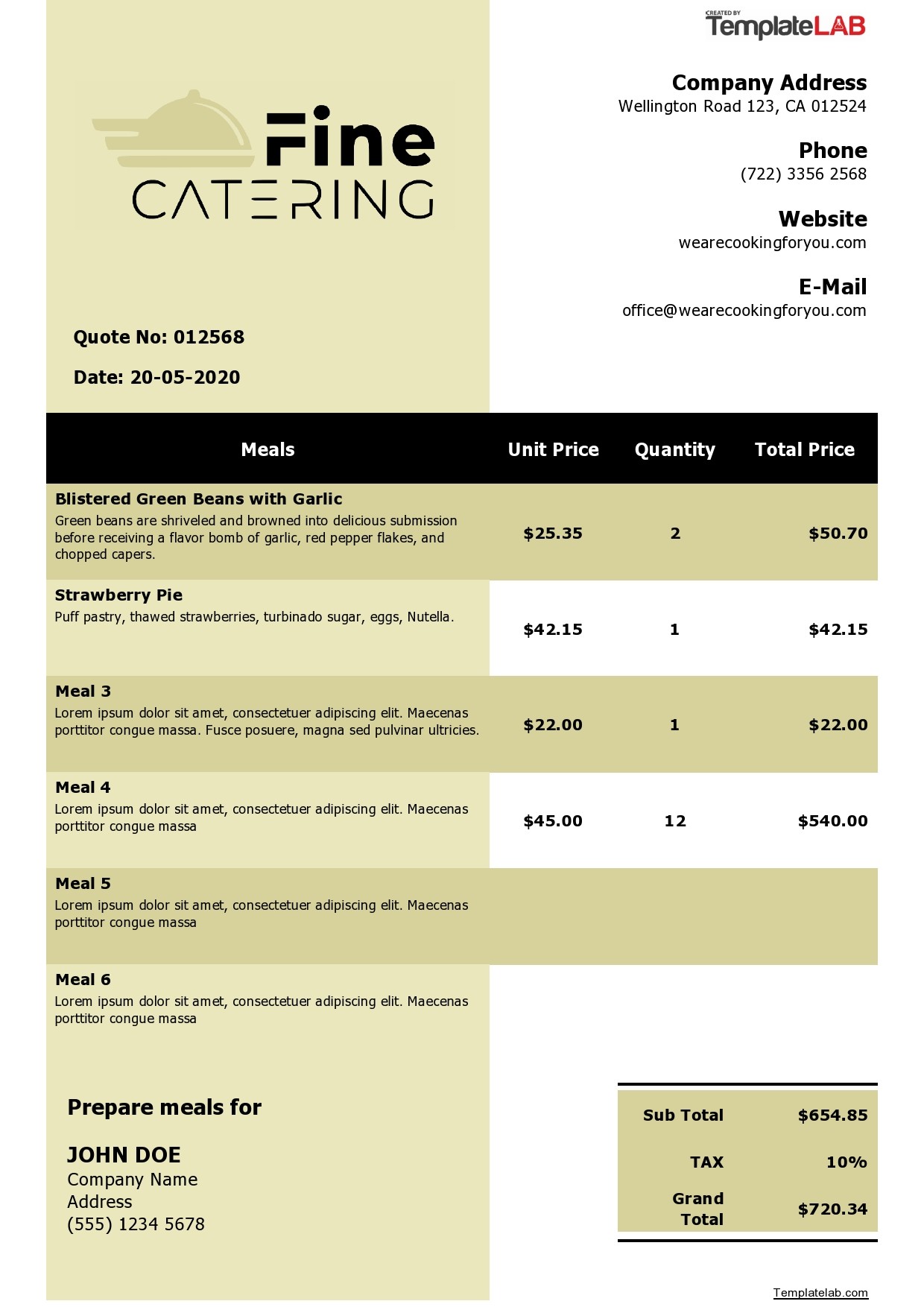 Detail Catering Template Excel Nomer 45