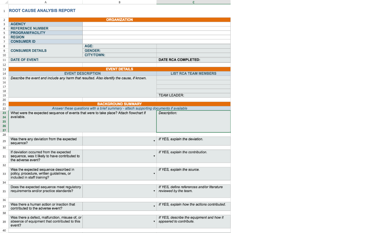 Detail Cause Analysis Template Nomer 12