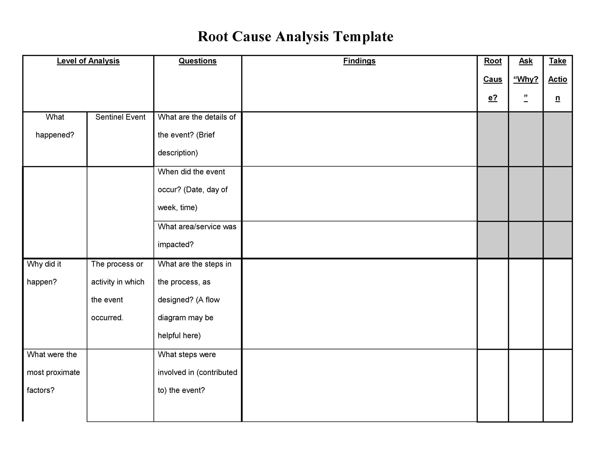 Detail Cause Analysis Template Nomer 3