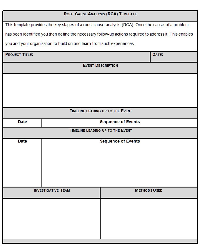 Detail Cause Analysis Template Nomer 35