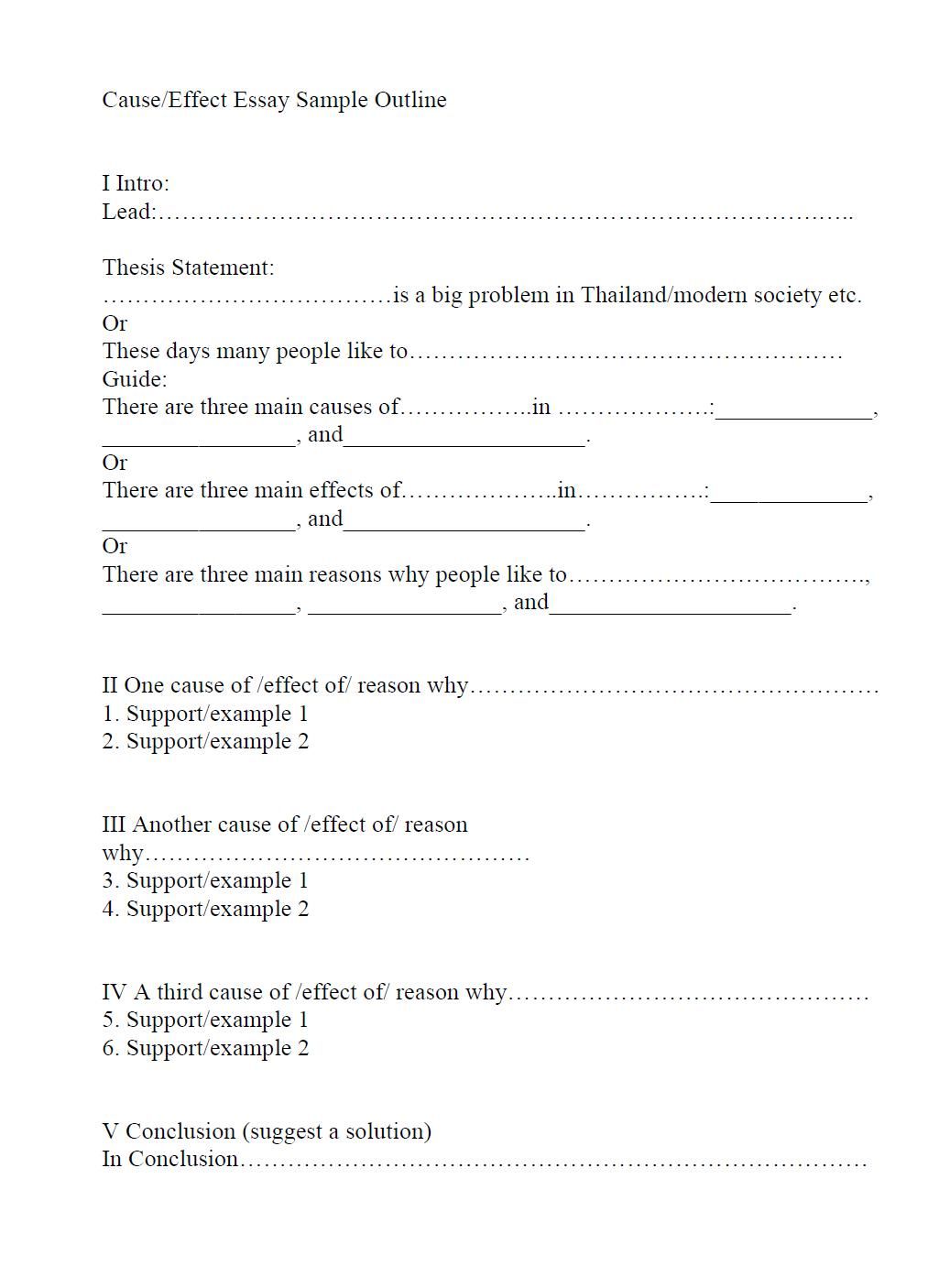 Cause And Effect Thesis Template - KibrisPDR