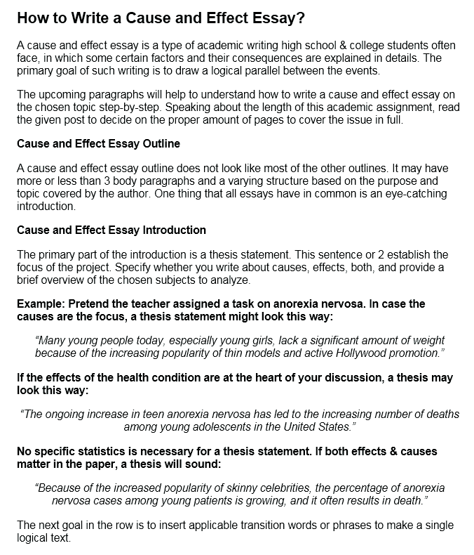 Detail Cause And Effect Thesis Template Nomer 11