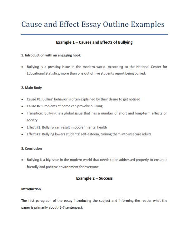 Detail Cause And Effect Thesis Template Nomer 14