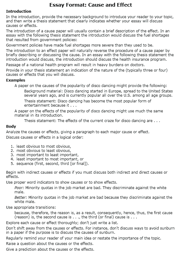 Detail Cause And Effect Thesis Template Nomer 18