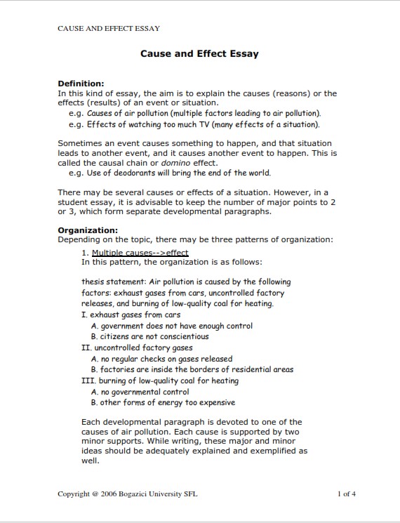 Detail Cause And Effect Thesis Template Nomer 21