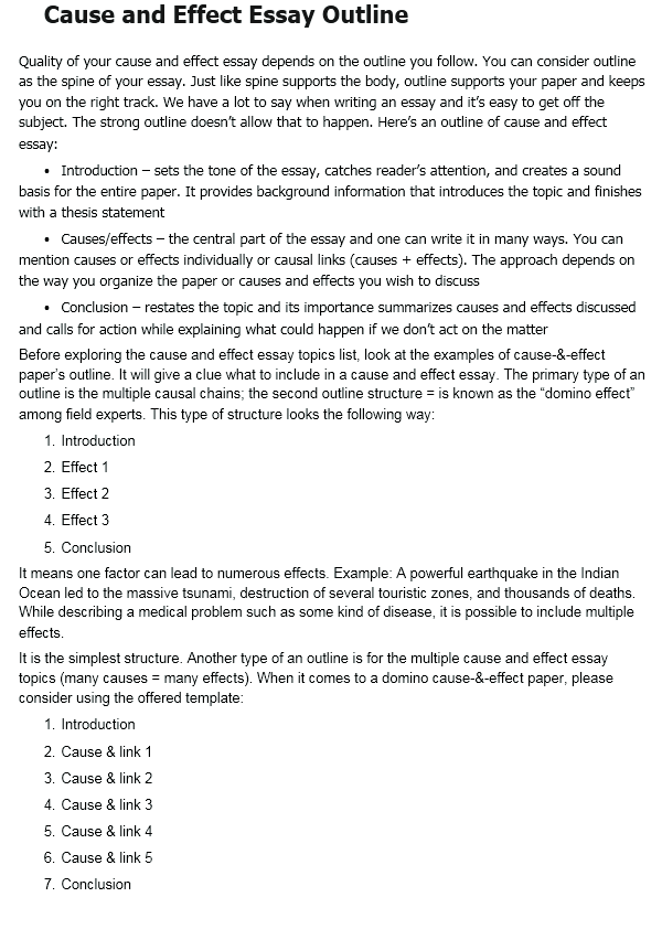 Detail Cause And Effect Thesis Template Nomer 24