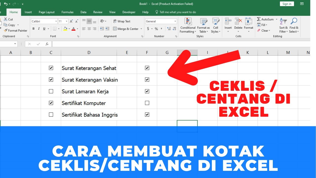 Detail Ceklis Di Excel Nomer 50