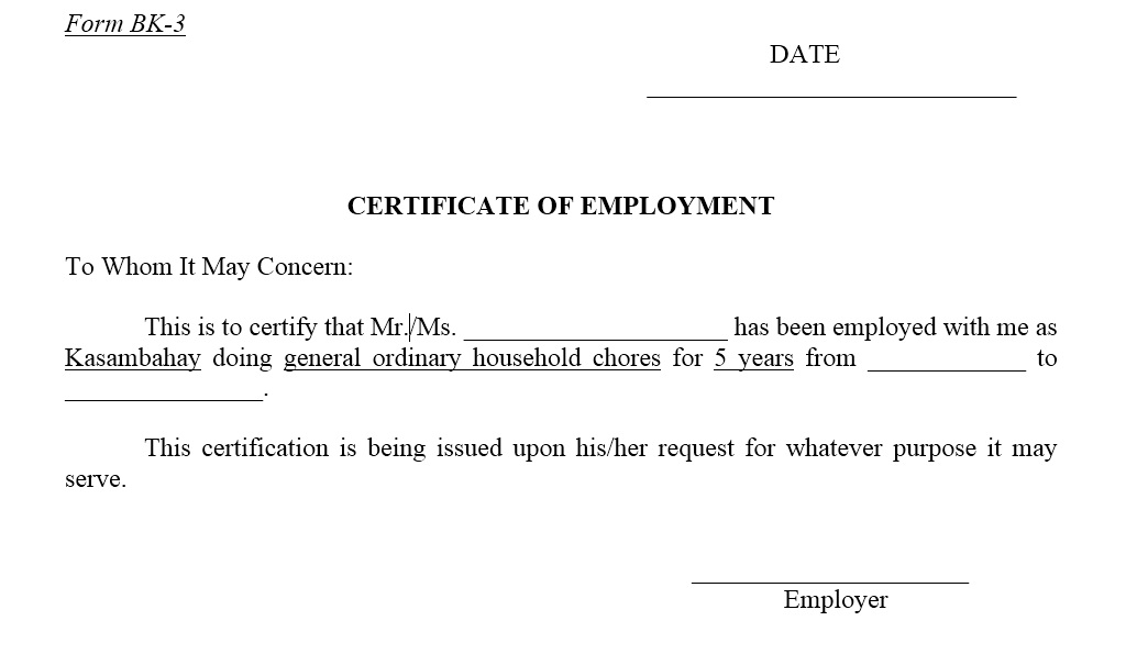 Detail Certificate Of Employment Template Nomer 8