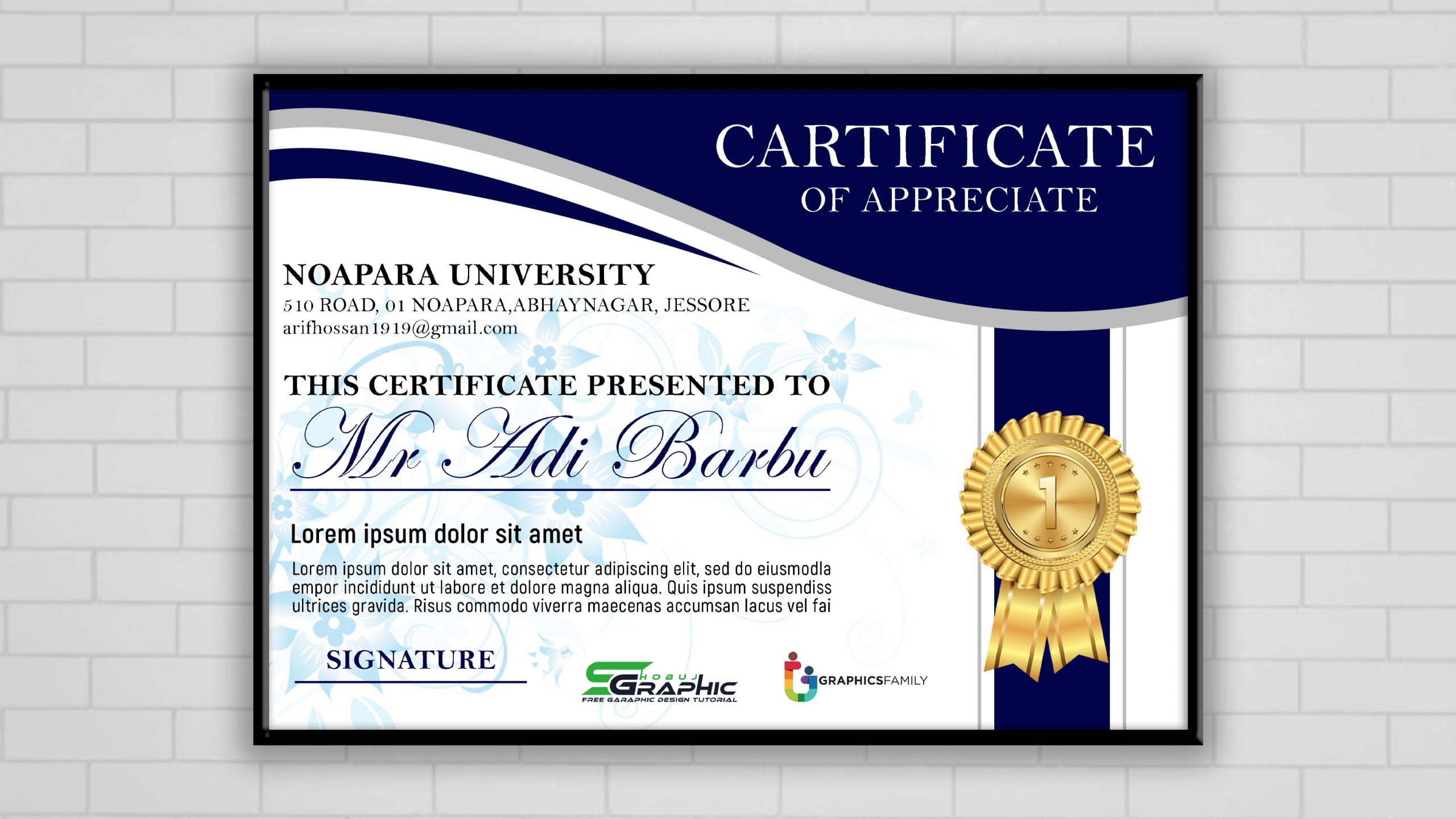 Certificate Template Psd - KibrisPDR