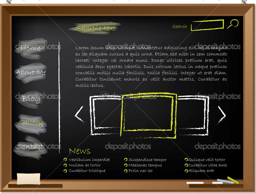 Detail Chalkboard Blogger Template Nomer 14