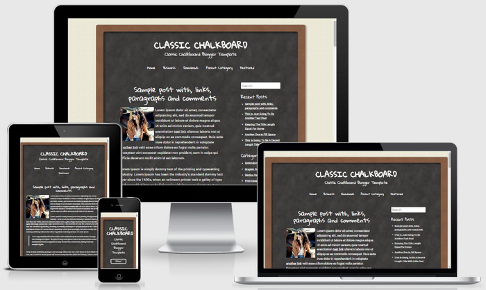 Detail Chalkboard Blogger Template Nomer 3