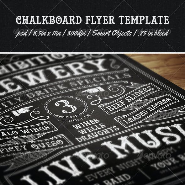 Detail Chalkboard Flyer Template Nomer 25