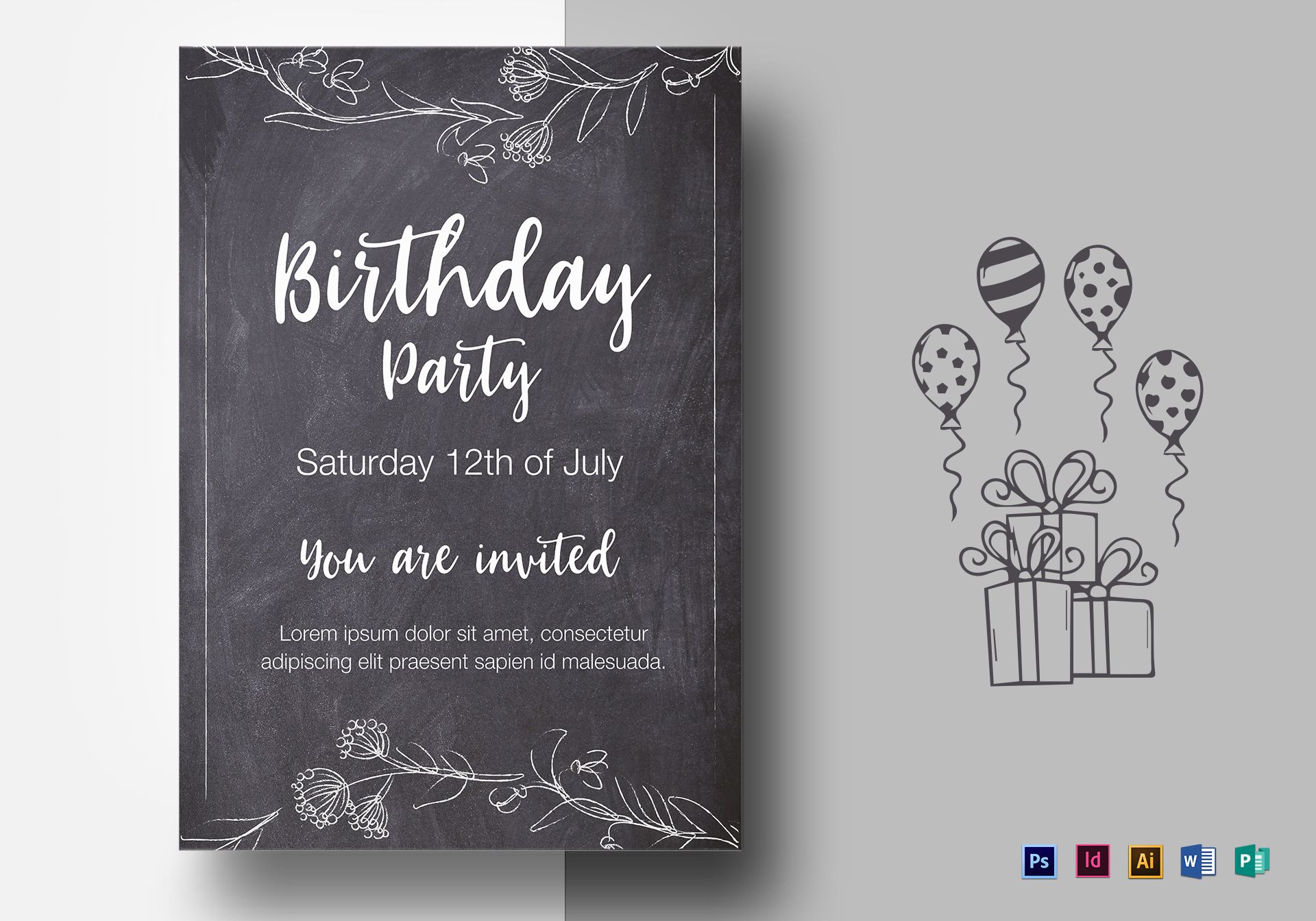 Detail Chalkboard Flyer Template Nomer 43