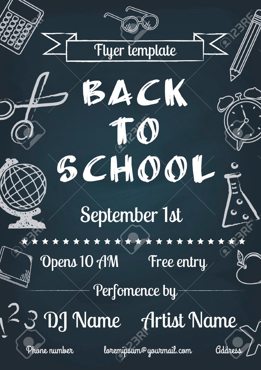 Detail Chalkboard Flyer Template Nomer 46