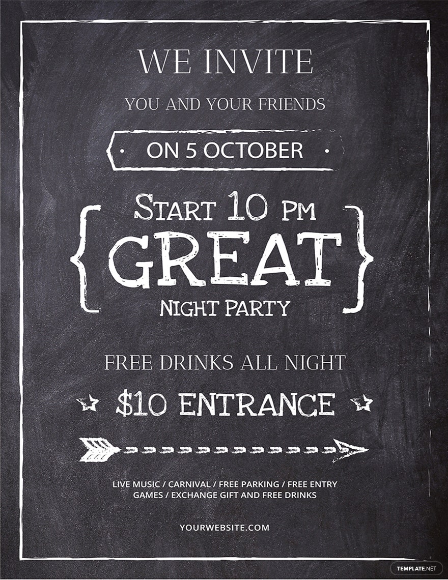 Detail Chalkboard Flyer Template Nomer 8