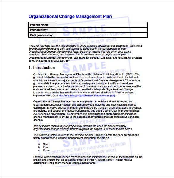 Detail Change Management Plan Template Nomer 22