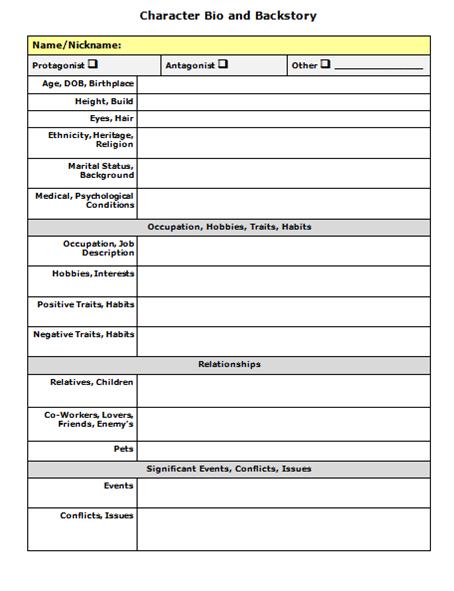 Detail Character Biography Template Nomer 16